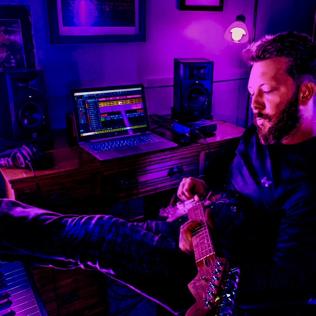 Logan Luther in the studio